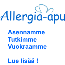 Allergia-apu asentaa, tutkii ja vuokraa